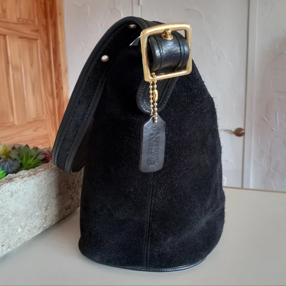 Coach Berkeley Duffle Sac in Black Suede 9010, Ruff-Out